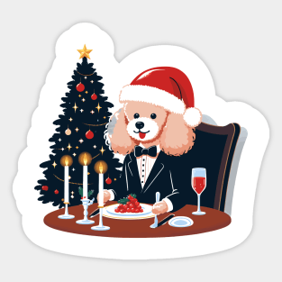 Poodle Dog Christmas Sticker